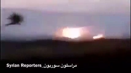 Russian military destroying the place where SU-24 where shot down