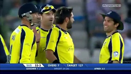 Shahid Afridi  vs Sussex Match Winning Performance New Update