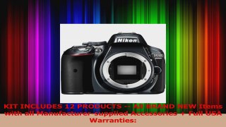 HOT SALE  Nikon D5300 Digital SLR Camera Body Grey with 32GB Card  Case  Grip  Battery