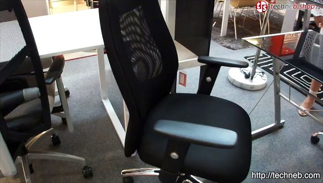 Fauteuil de bureau CHOUCAS en textile (noir)