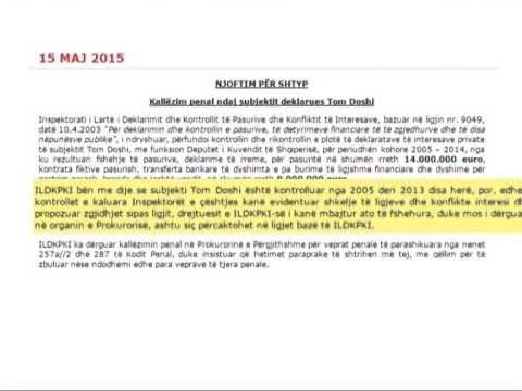 ILDKPI KALLEZON PENALISHT TOM DOSHIN PER FSHEHJE TE NJE PASURIE 14 MLN EURO LAJM