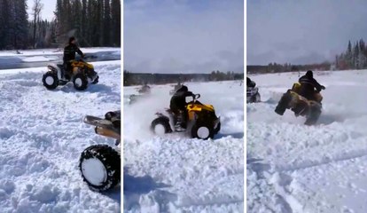 Dude Gets Launched From ATV While Doing Donuts