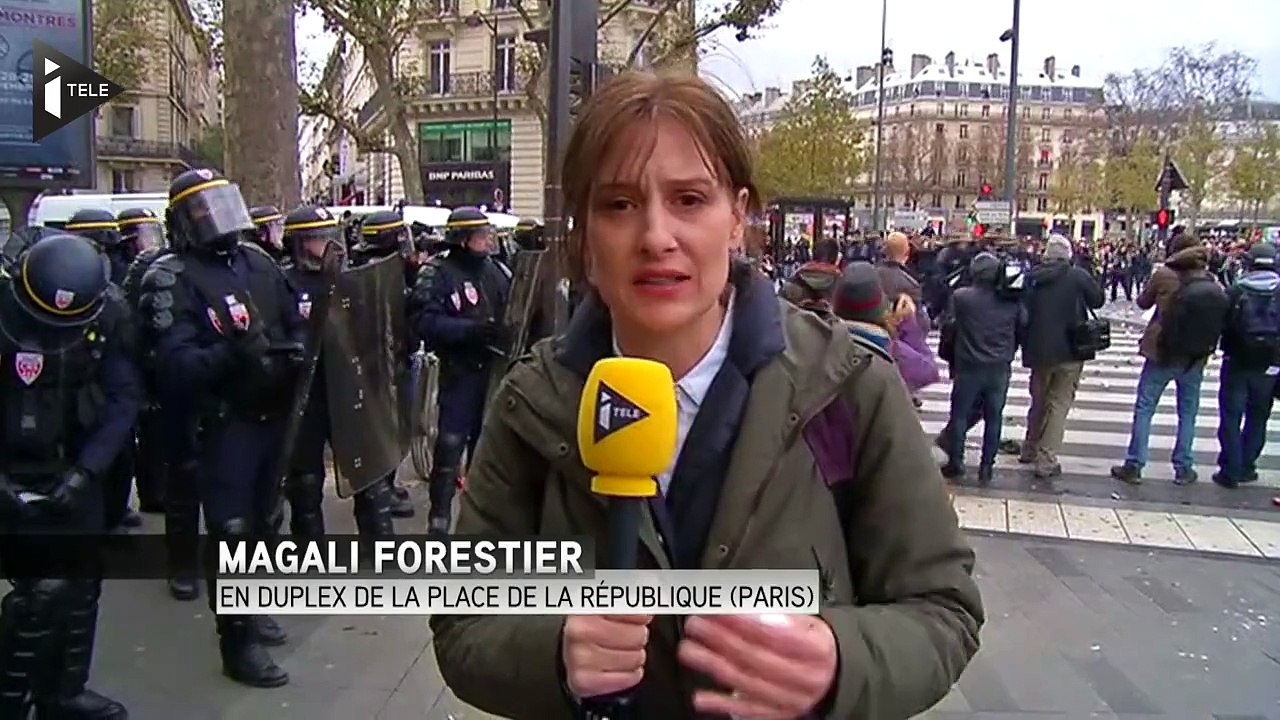 Manifestation contre l'état d'urgence et échauffourées place de la République