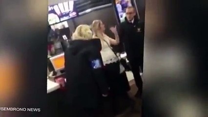 Guard SITS on drunk woman when she won't leave McDonald's