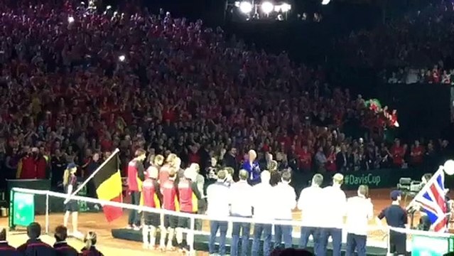 Coupe Davis: remise des prix à l'équipe belge battue par la Grande-Bretagne