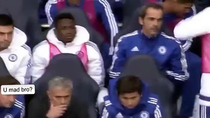 Diego Costa throws his bib at Jose Mourinho