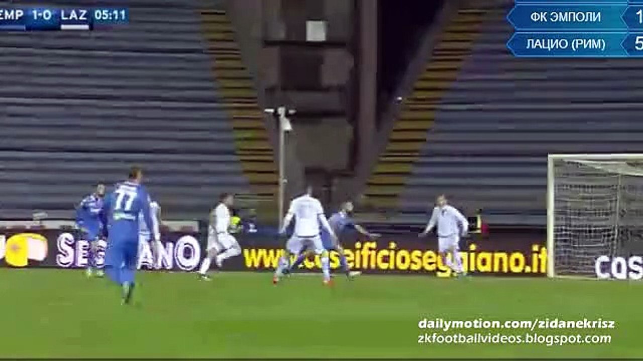 1-0 Lorenzo Tonelli Amazing Goal - Empoli v. Lazio 29.11.2015 HD
