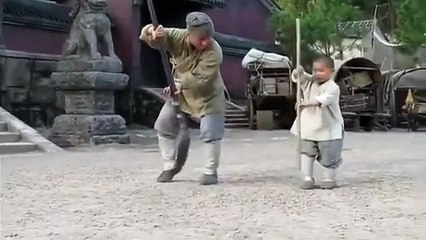 Jackie Chan learning Shaolin techniques from a Kid