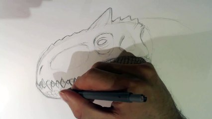 How To Draw and Scale Indominus Rex Head Part 2 Scales.