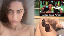 Sonam Kapoor Hot Cleavage Show In Goa Vacation Photos