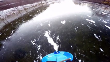 Accident de luge à 80 kmh sur un lac gelé