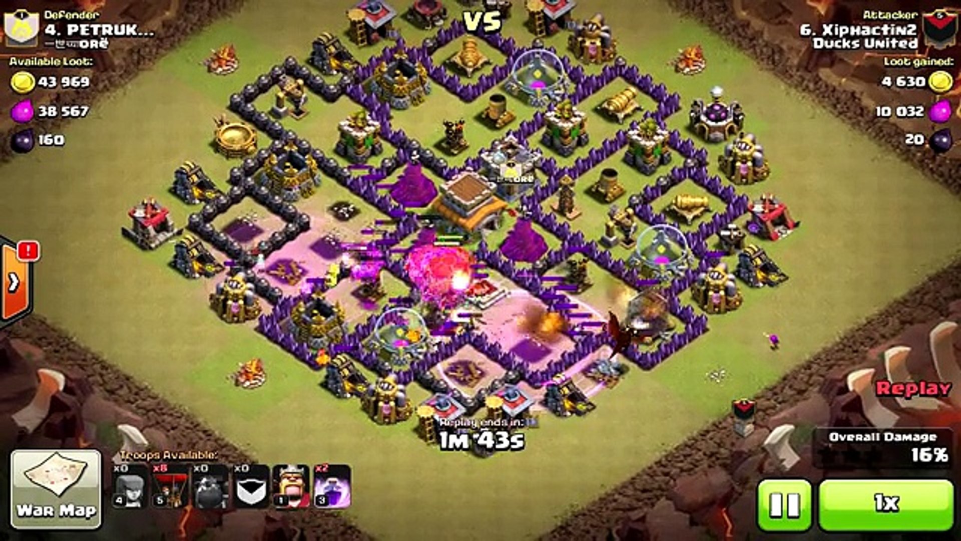 Clash of Clans - Town hall 8 (Th8) War Base + Defense REPLAY - ANTi GoWipe  ANTi Dragon ANTi Hog(1) - video Dailymotion