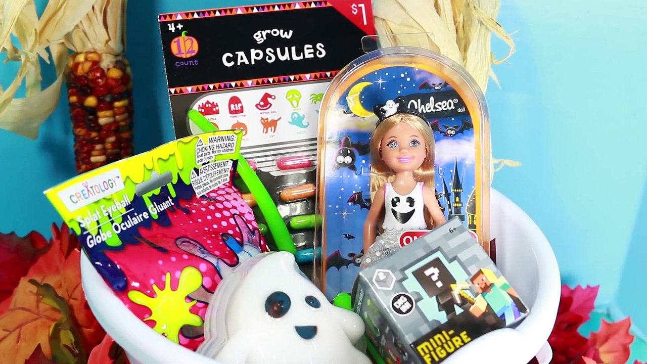 GIANT SURPRISE Halloween Surprise Bucket Basket Barbie Chelsea Ghost Toys Slime Minecraft Fun