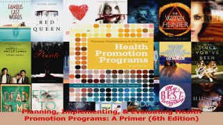 Read  Planning Implementing  Evaluating Health Promotion Programs A Primer 6th Edition PDF Online