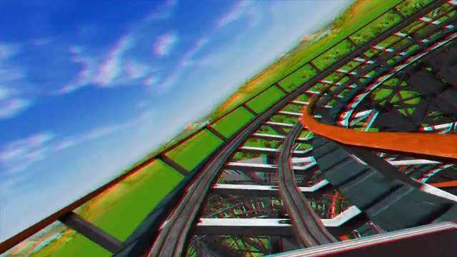 3D - RCT3 - (Dominator) 3D anaglyph Roller Coaster Red_Cyan Glasses Stereo