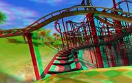 3D - Roller Coaster Tycoon 3 -  Stereo 3D anaglyph Test Red Cyan Glasses Video 2