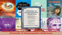 Read  Portraits of Homeopathic Medicines Psychophysical Analyses of Selected Constitutional Ebook Free