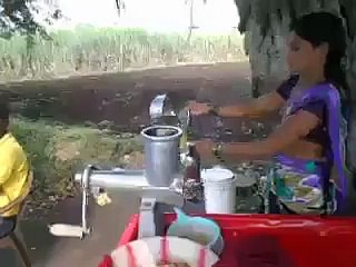 Amazing desi woman art of making lassi