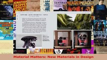 Read  Material Matters New Materials in Design Ebook Free