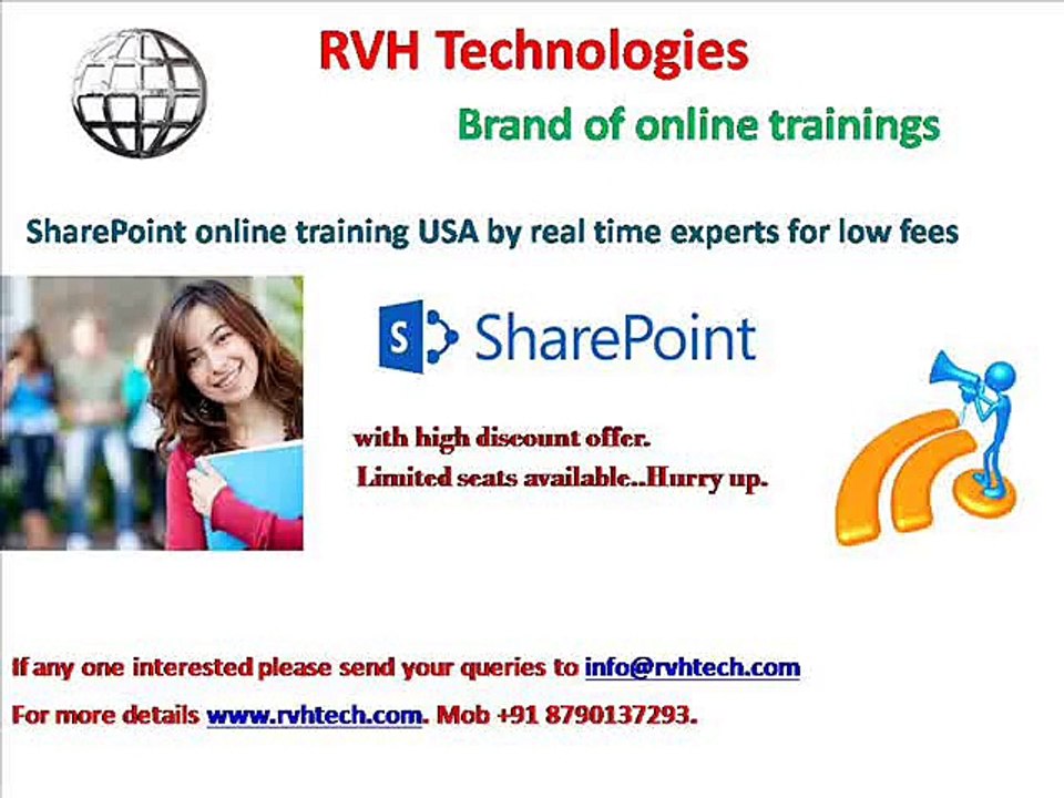 SharePoint online training USA by real time experts for low fees cost price.