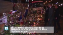 Obama makes surprise visit to Le Bataclan to honor victims of Paris terrorist attacks