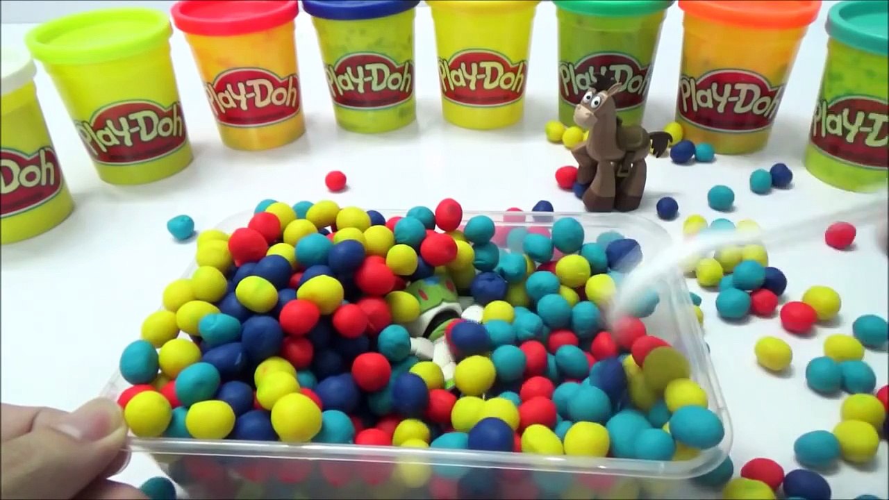 Play Doh Dippin Dots Surprise Egg Toy Story 3 ** Buzz Bullseye Hamm Alien