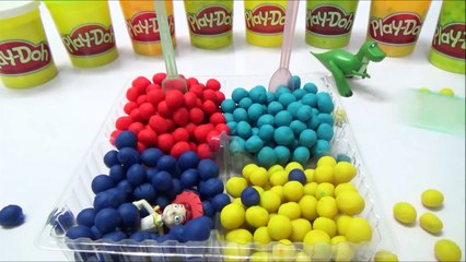Play Doh Dippin Dots Surprise Egg Toy Story 3 @_@ Woody Jessie Rex Huggin Bear