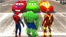 [The Avengers] HULK, Spider-man & Iron Man Epic Race Custom Lightning Mcqueen Cars!