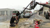 Creil : ils enlèvent un poteau électrique pour stopper une fuite d'eau