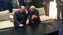 Indian PM Narendra Modi meets PM Nawaz Sharif at the venue of #ClimateChange Conference in Paris