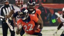 broncos post game celebration on win against Patriots