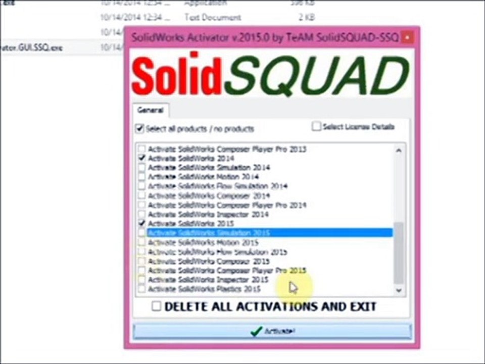 activate solidwork 2015