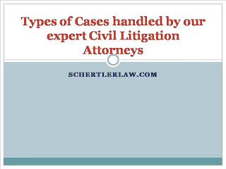 Types of Cases Handled by our Attorneys