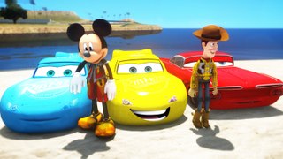 Toy Story Woody & Mickey Mouse & Buzz LightYear with McQueen CARS ! (Songs for Children with Action)