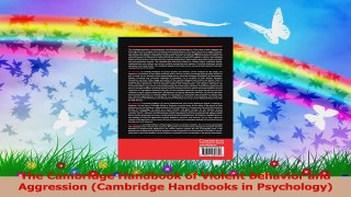 The Cambridge Handbook of Violent Behavior and Aggression Cambridge Handbooks in Read Online