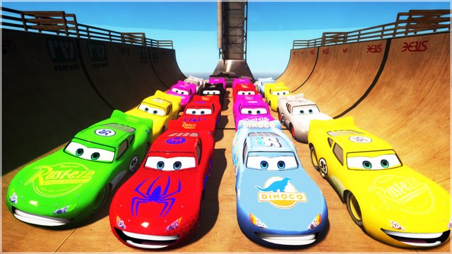 20 MCQUEEN COLORS!!! (Pink, Blue, Yellow) Disney Pixar #DINOCO Cars smashed by HULK!