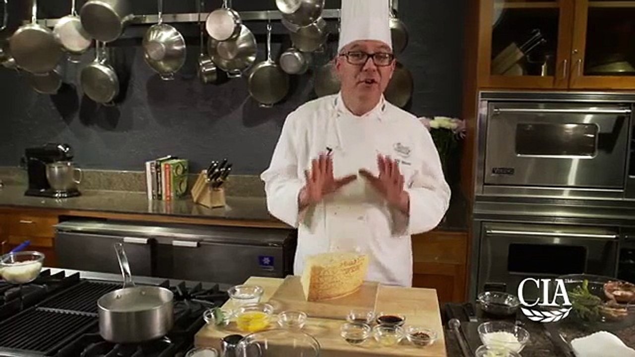 Flatbread with Grana Padano Cheese, Soy Grilled Asparagus and Mushrooms, and Togarashi