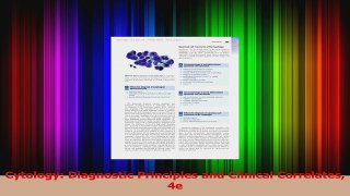 Cytology Diagnostic Principles and Clinical Correlates 4e Read Online