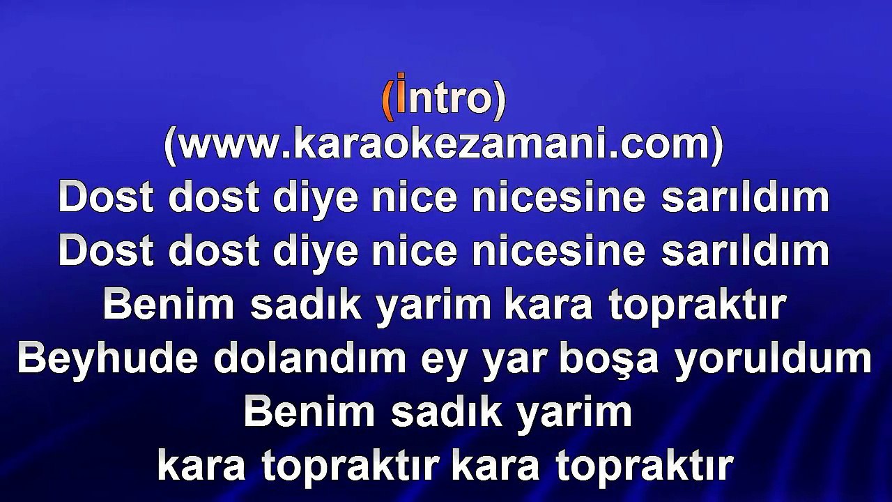 Tarkan - Benim Sadık Yarim Kara Topraktır - (2011) TÜRKÇE KARAOKE