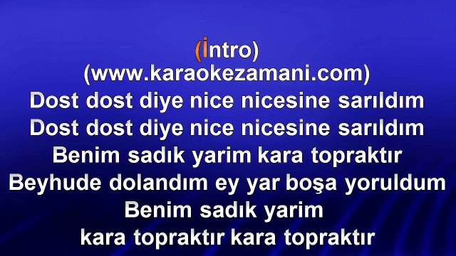 Tarkan - Benim Sadık Yarim Kara Topraktır - (2011) TÜRKÇE KARAOKE