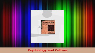 Psychology and Culture Read Online