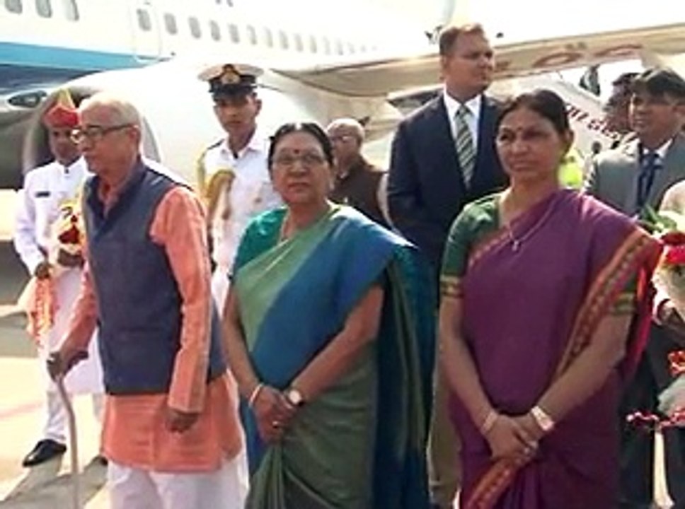 President Pranab Mukherjee arrives at Ahmedabad Airport as 3 day Gujarat visit