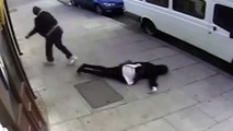 Shocking moment hijab wearing girl is attacked