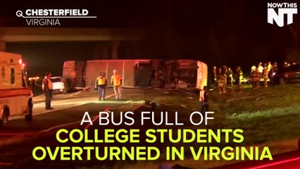 Bus Carrying 50 College Students Overturns