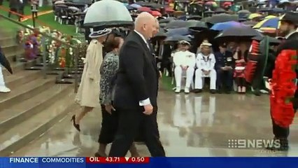 Charles and Camilla lay wreath at Stone Of Remembrance
