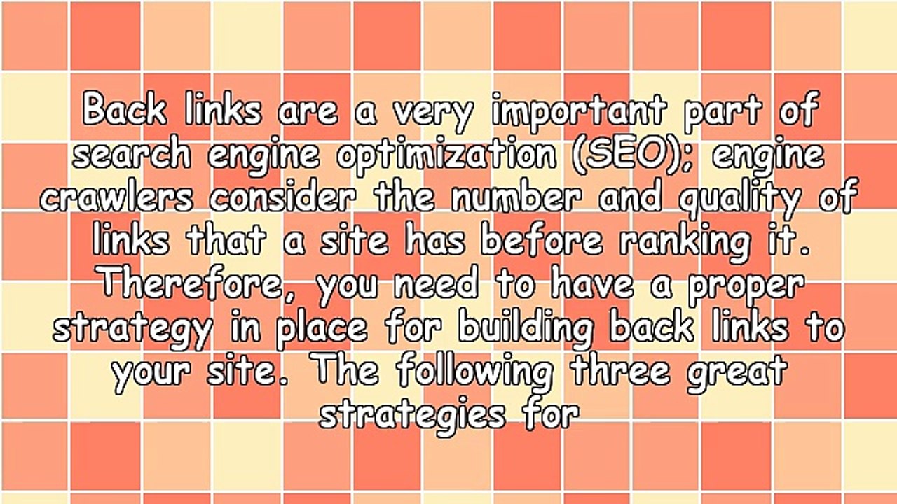 Three Great Strategies For Building Back Links - Get Targeted Traffic To Your Site
