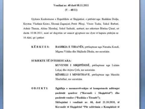 GJYKATA KUSHTETUESE RREZON BASHKINE PER NDERTIMIN E PARLAMENTIT TE RI LAJM
