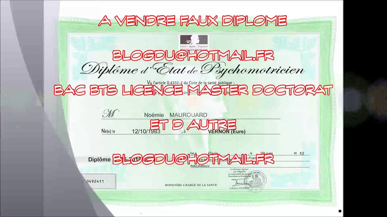 COMMENT ACHETEZ UN FAUX   DIPLOME