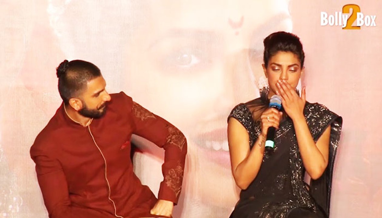 Bajirao Mastani not competing with Dilwale says Bajirao Mastani actor Priyanka Chopra With Ranveer Singh At Bollywood Movie Bajirao Mastani 2015 Promotion