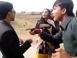 Village girls dancing with City boy on roads somewhere in Pakistan